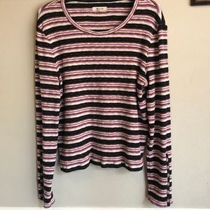 XL Madewell Striped Long Sleeve Shirt